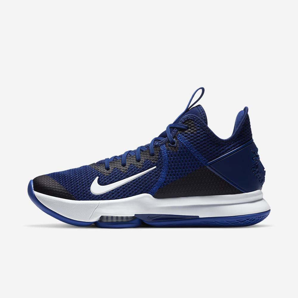 Chaussure De Basket Nike LeBron Witness 4 (Team) Bleu 8795-014 Deep Royal Blue/Racer Blue/Pure Platinum/White Homme | UID-16892496